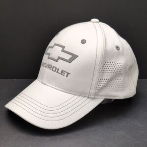 Choko Chevrolet White/ Gray Velcro Strap Back Hat.